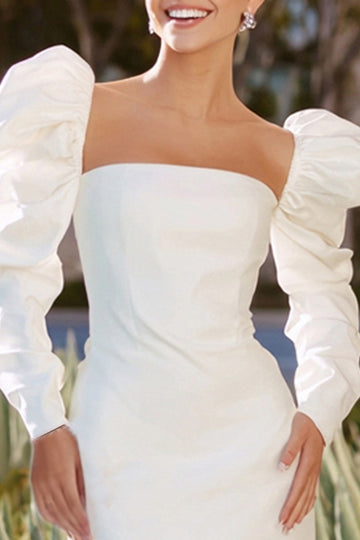 White Bodycon Satin Short Bachelorette Little White Dress